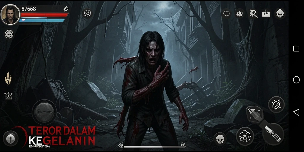 Gameplay menegangkan dalam suasana kegelapan mencekam.