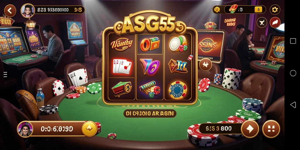 Screenshot gameplay ASG55 menampilkan aksi mendebarkan di permainan Kasino.