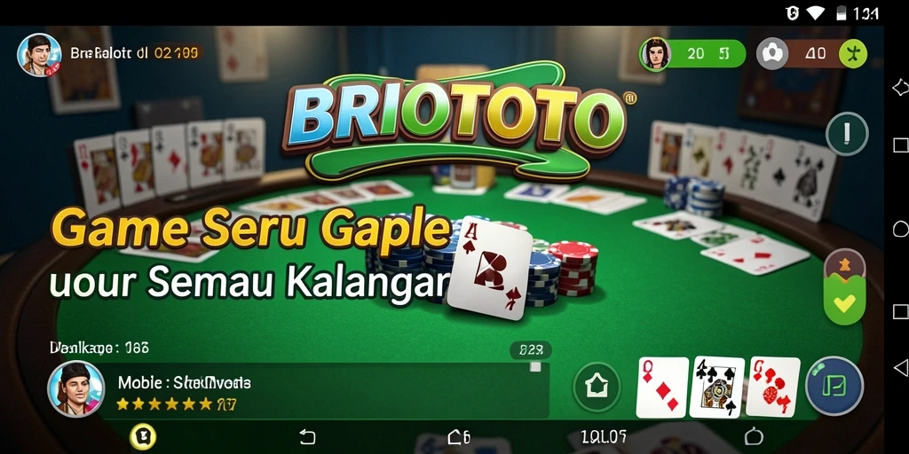 Tampilan gameplay seru BRIOTOTO yang mengajak Anda bermain Gaple.