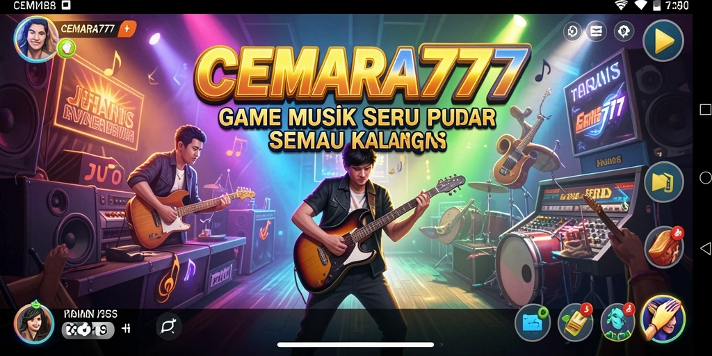 Screenshot gameplay CEMARA777 yang menampilkan keseruan permainan musik.