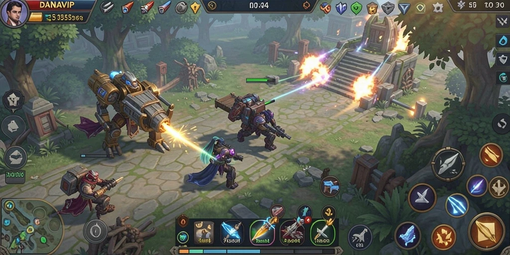 Screenshot gameplay menarik dari DANAVIP yang menampilkan pertempuran strategis.