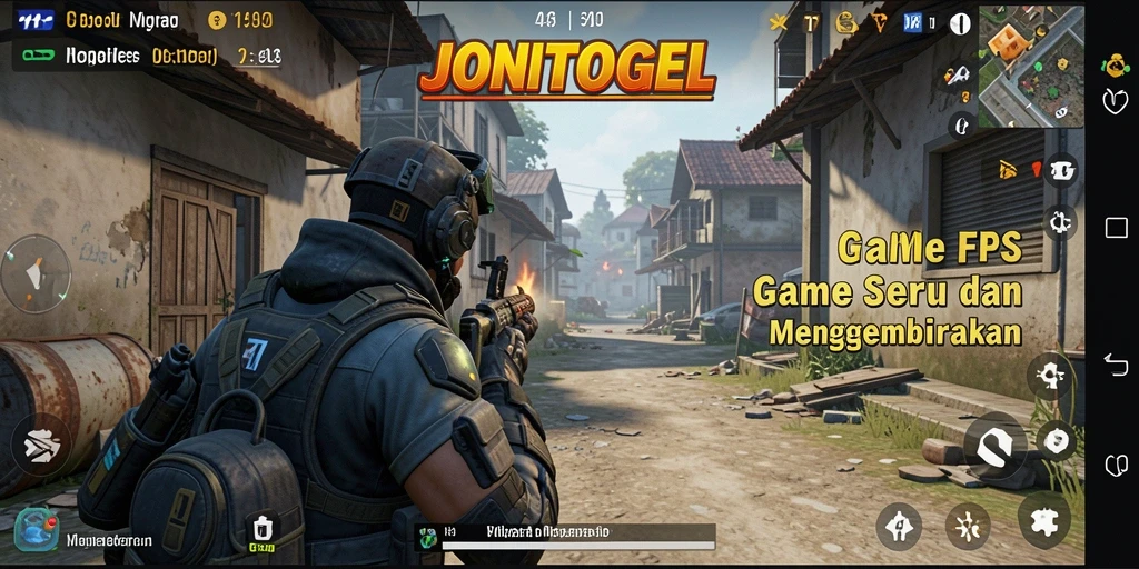 Gameplay JONITOGEL dengan aksi tembak-menembak yang menegangkan.