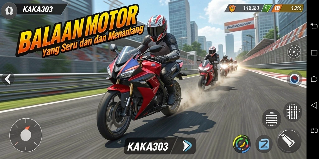 Gameplay KAKA303 yang mendebarkan saat balapan motor.