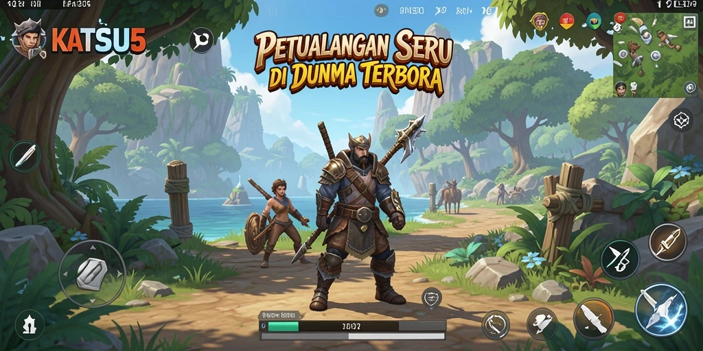 Screenshot utama KATSU5 yang menunjukkan petualangan Open World yang mendebarkan.