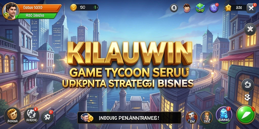 Tampilan seru gameplay KILAUWIN yang menggambarkan manajemen bisnis.