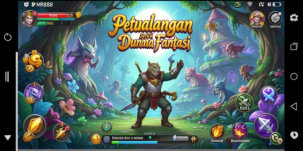 Tampilan gameplay yang menakjubkan dari MR888 di dunia petualangan.