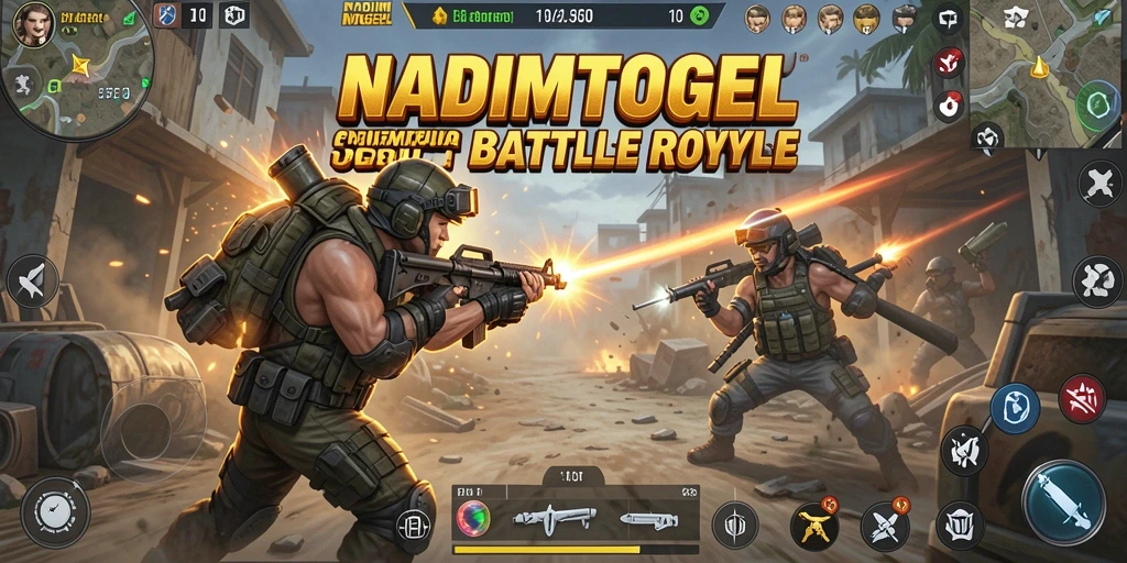 Gameplay seru NADIMTOGEL dalam pertempuran Battle Royale.