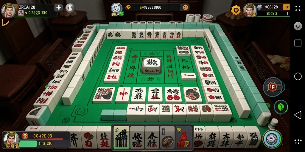 Screenshot ORCA128 dengan gameplay Mahjong yang menarik.