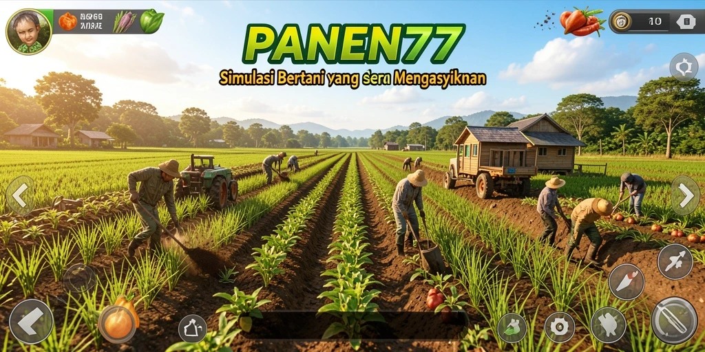 Screenshot gameplay <strong>PANEN77</strong> menunjukkan keseruan bertani secara virtual.