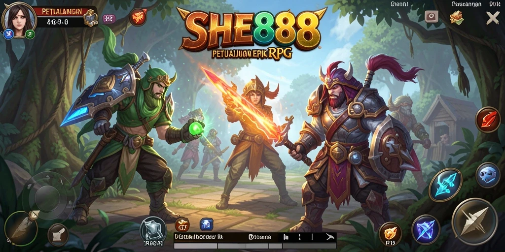 Tampilan gameplay SHE888 yang menangkan dalam petualangan RPG.