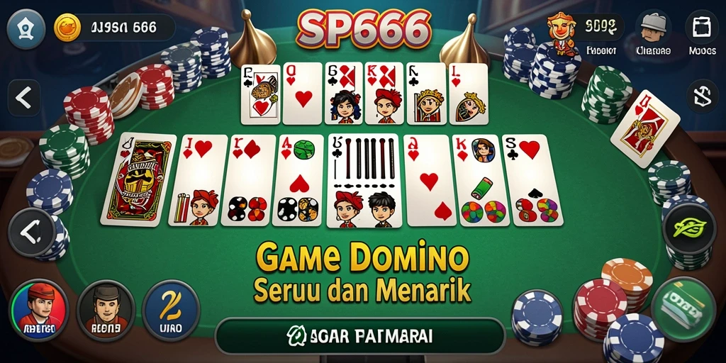 Screenshot SP666 menampilkan gameplay Domino yang seru dan menantang.