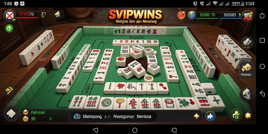 Tampilan permainan Mahjong yang penuh warna dan interaktif.