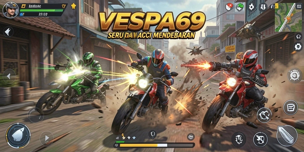 Tampilan menarik dari gameplay action VESPA69 yang mendebarkan.